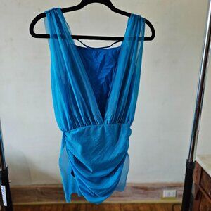 Balera D12770 - Mesh Overlay Dress in Peacock (LC)